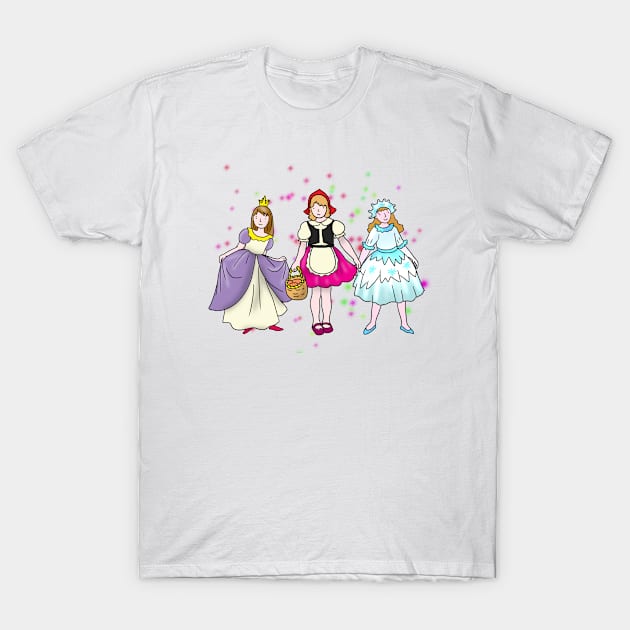 Cartoon littles girls in carnival costumes T-Shirt by sonaart